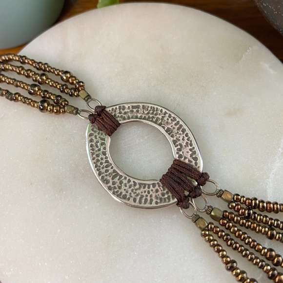 Silpada Silver and Bronze Seed Bead Necklace - Picture 6 of 12